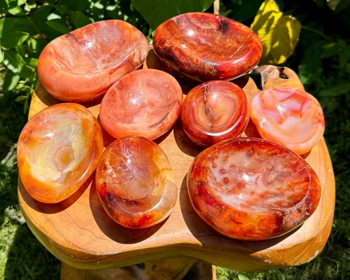 Carnelian Crystal Bowls - Natural Polished Carnelian Dish (Gemstone Bowl)