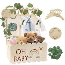 Baby Shower Crate Closet Wooden Baby Shower Basket With Hangers Baby Shower C...