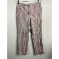 Vintage Talbots Stretch Straight Leg Trouser Pants Multicolor Size 8 Stripes