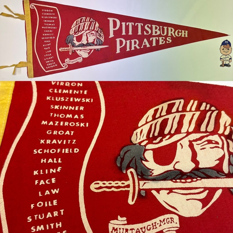 Pittsburgh Pirates 11x29.5 Vintage Pennant MLB Baseball Pennsylvania clemente