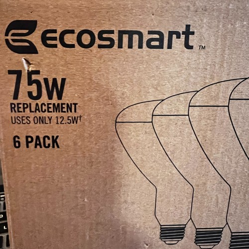 EcoSmart 75-Watt Equivalent BR40 Dimmable LED Light Bulb Daylight 6-Pack - Picture 2 of 7
