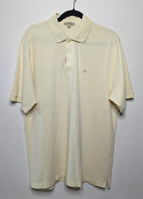 VTG Burberry London Polo Shirt Mens Large Yellow Made in VTG Burberry London Polo Shirt Mens Large Yellow Made in
