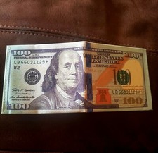 Wallet Bi fol Money Print NEW 100 Hundred Dollar Bill Canvas FREE SHIPPING