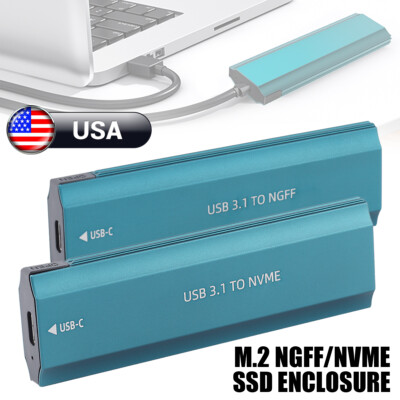 M.2 NGFF/NVMe SSD Hard Drive Enclosure USB Converter External Case Adapter 2024