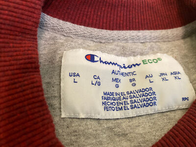 Champion Men's Eco Sweatshirt Crew Neck Burgundy Pullover Fleece