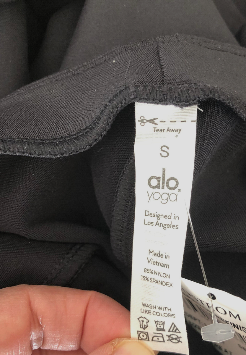 Alo High Waist Zip It Flare Legging Size S Black Reguar Length
