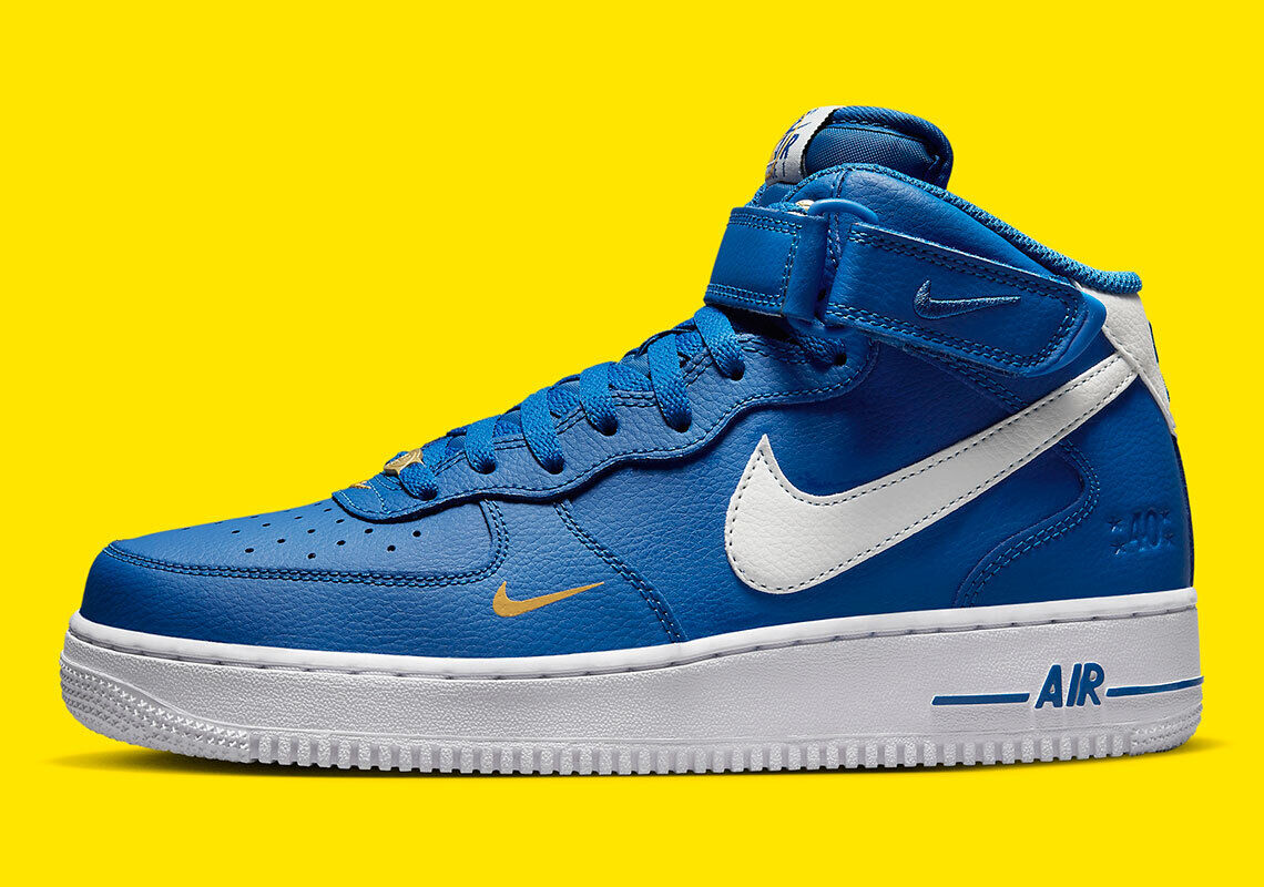 Nike Air Force 1 Mid '07 LV8 Anniversary Blue Jay Yellow Nike Air Force 1 Mid '07 LV8 Anniversary Blue Jay Yellow