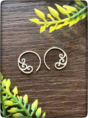 Wellen 925 Echt Silber Meereswelle Glatt Schleife Schlaufen Creolen Einfädler Boho Ohrringe