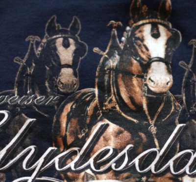 Budweiser Clydesdales Horses Sweatshirt Graphic Size Large USA Vtg