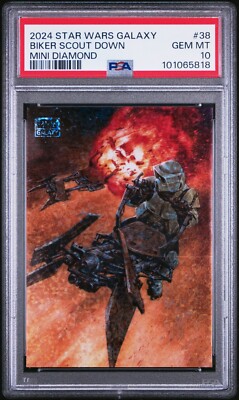 PSA 10) 2024 Star Wars Galaxy #38, “Biker Scout Down” Mini Diamond