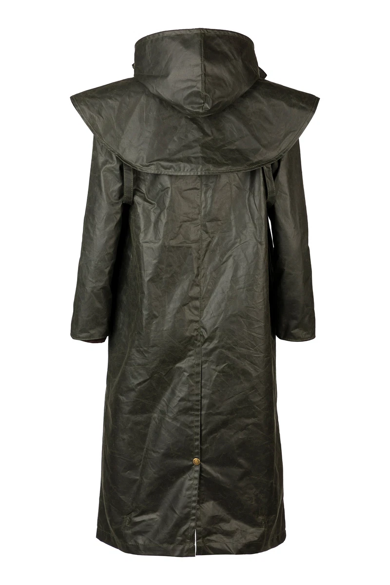 Ladies Long Wax Jacket Womens Equestrian Full Length Waxed Coat UK