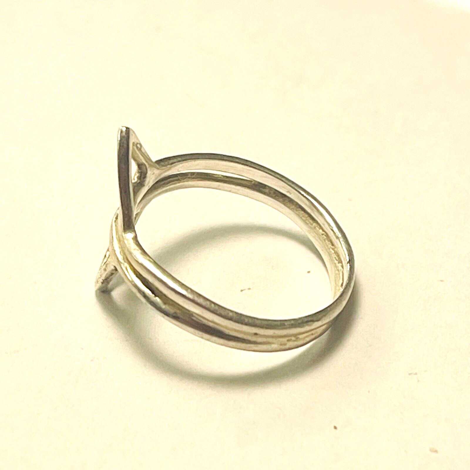 Sterling Silver Ring Geometric Double Triangle Ma… - image 5