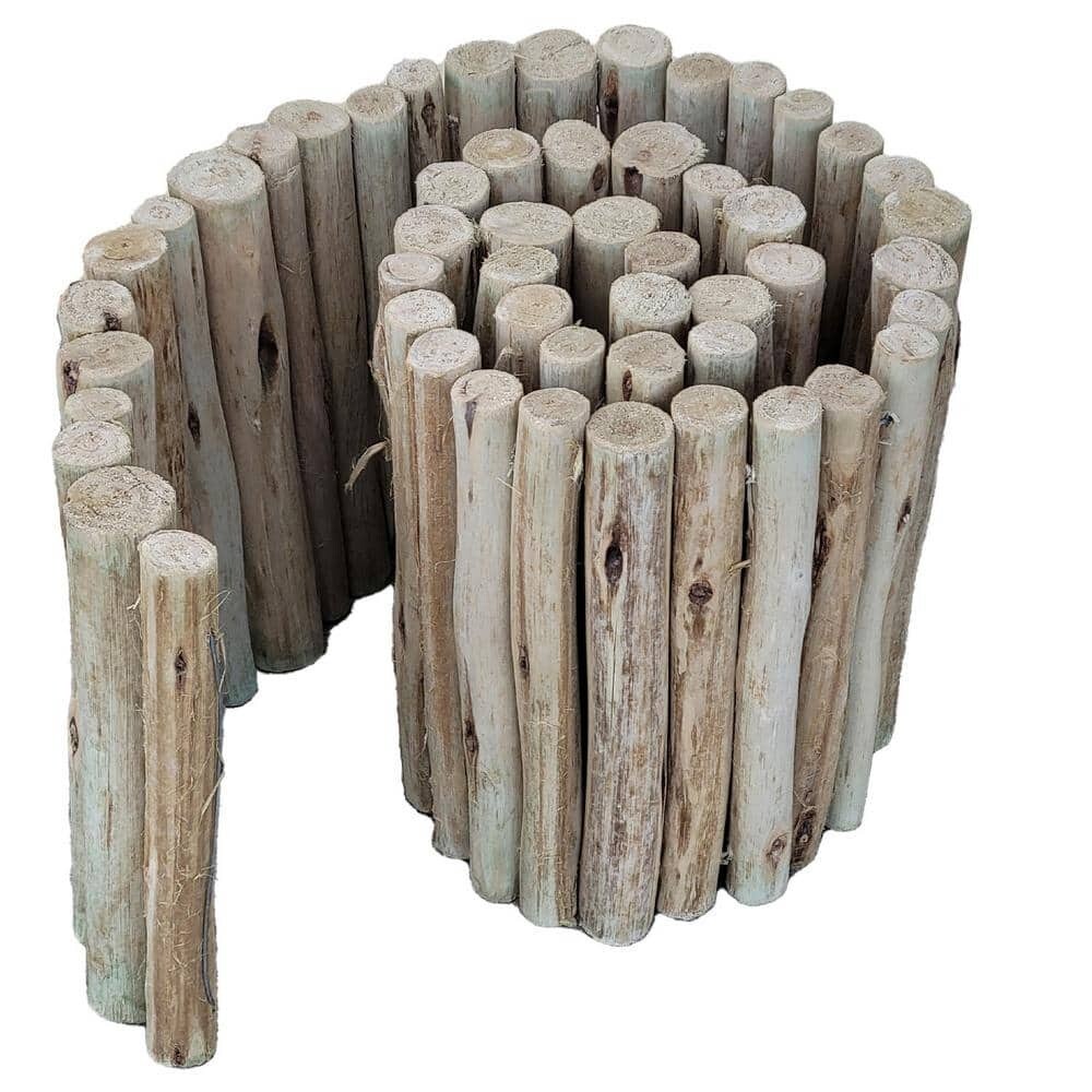 72 in. Eucalyptus Wood Solid Log Landscape Edging, 12 in