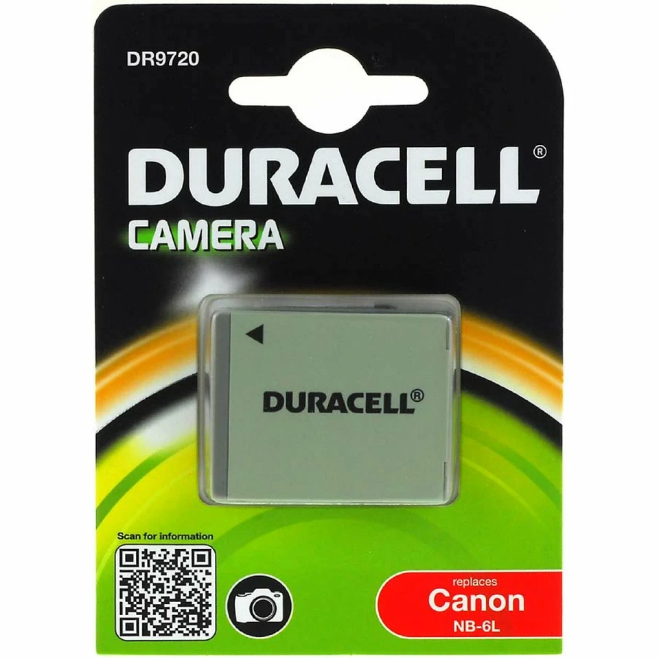 Duracell Akku für Canon Typ NB-6L 3,7V 1000mAh/3,7Wh Li-Ion Schwarz