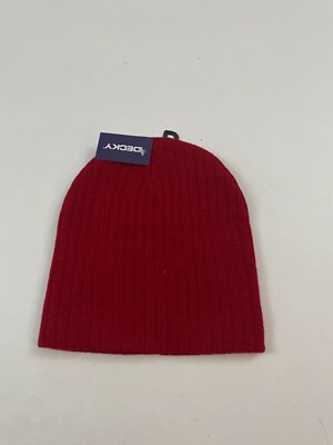 New Decky Knit Graphic Red Beanie One Size