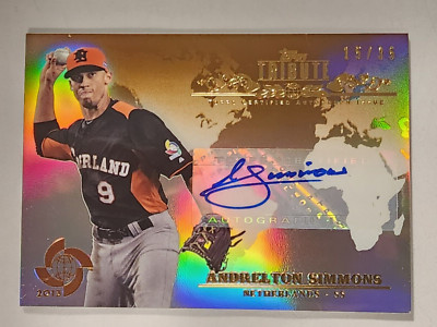 2013 TOPPS TRIBUTE ANDRELTON SIMMONS NETHERLANDS AUTOGRAPH CARD #15/35 B