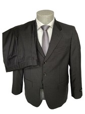 RAGUSO Men's Dress, Size 45 DROP 0 Shaped, Grey Striped Virgin Wool.