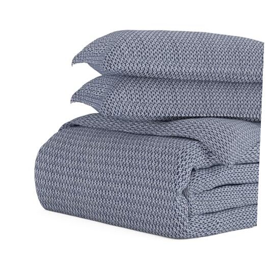 iEnjoy Home 3-Piece Blue Diamond Pattern Ultra Soft Hotel Collection Bedding Set  