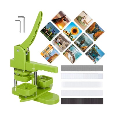 Square Magnet Button Maker Machine Kit for Fridge, 2'' x 2'' DIY Pin ...