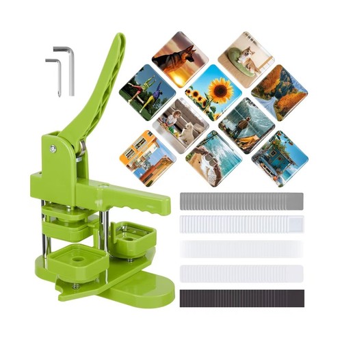 Square Magnet Button Maker Machine Kit for Fridge, 2'' x 2'' DIY Pin ...