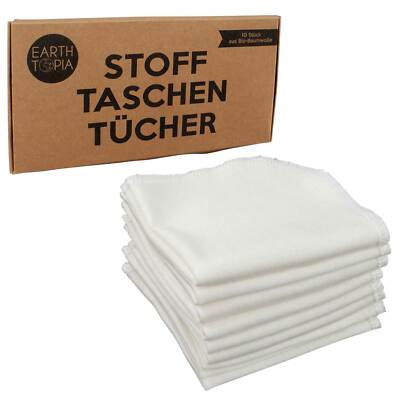 EARTHTOPIA 10x Stofftaschentücher Bio-Baumwolle Damen Taschentücher klein weiß