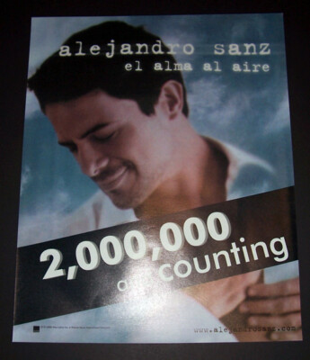 Alejandro Sanz El Alma Al Aire 2000 Short Print Poster Type Advert, Promo Ad