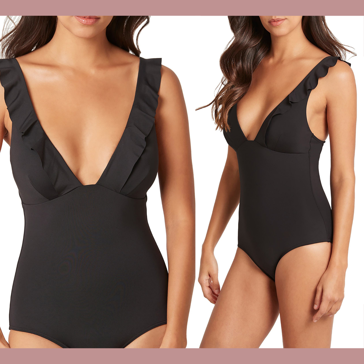 ワンピース NEW $125 Sea Level [ 4 US ] Ruffle Frill One-Piece Swimsuit in