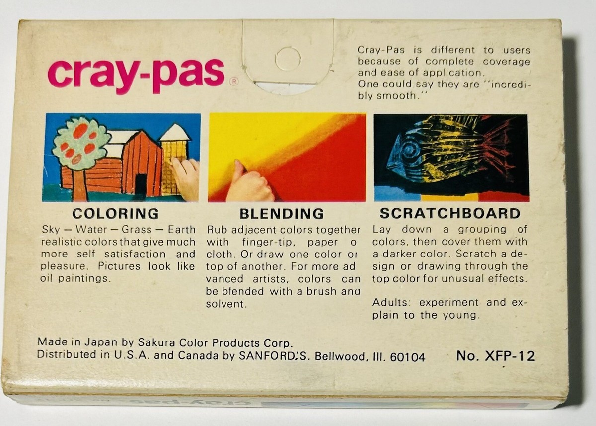 Vintage Sakura Color Japan CRAY-PAS Oil Pastel Sticks Crayons 12
