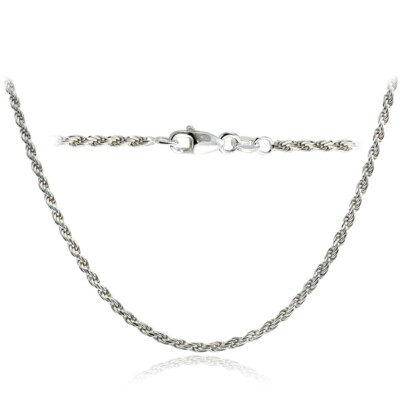 925 Sterling Silver Italian 2mm Rope Chain Necklace for Pendants