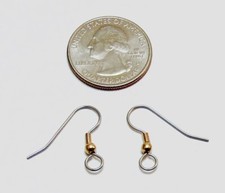 Stainless Steel Ear Wires Gold Ball Coil 5mm Loop 22mm Post Grade 304