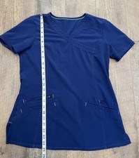 Scrubstar Womens Scrub Top Size XS Navy Blue Medical Tech Nurse Pockets