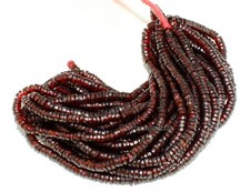 AAA Natural Red Garnet Faceted Heishi Coin 5-6mm Gemstone Beads 8 Inch Long
