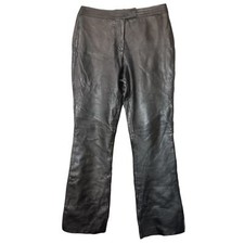VINTAGE MARGARET GODFREY Moto Leather Pants FLAWED Read Description Size 6 Black
