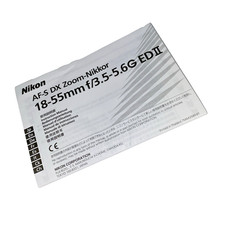 Nikon AF-S DX Zoom Nikkor 18-55mm f/3.5-5.6G ED II User's Manual Only 