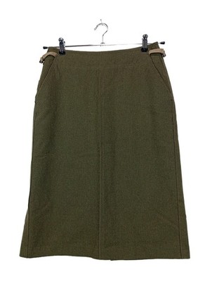 STEFANEL Wollrock Damen Rock Gr. DE 38 khaki Casual-Look