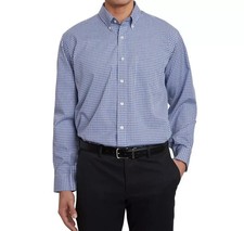 Kirkland Signature Men's Traditional Fit Dress Shirt, Blue Plaid, XL 17x32/33