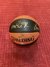 Larry Bird & Magic Johnson Signed Spalding Basketball Dual Auto ACE COA