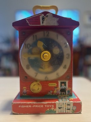 Fisher Price Musical Tick Tock Teaching Clock Music Japan Movement-Works 1962-68