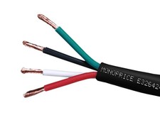 Monoprice Speaker Wire, CL2 Rated, 4-Conductor, 12AWG, 100ft, Black