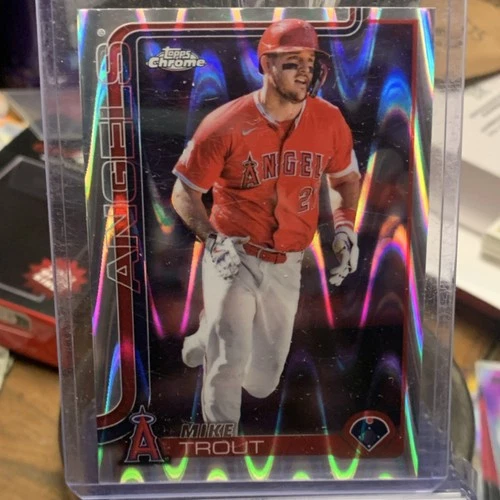 Topps 2025 Chrome Mike Trout Los Angeles Angels #100 Baseball Card