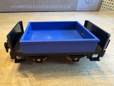 Vintage Lehmann Gnomy Blue Freight Wagon Gondola Train Car West Germany Friction
