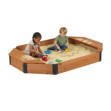 Octagon Sandbox with Storage for Kids Solid Wood Sandpit with Cover and Liner