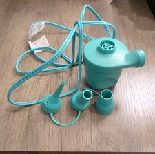 h Gonfleur et pompe de dégonfleur électrique turquoise avec 3 adaptateurs, plastique, filaire