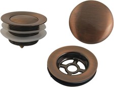 Kingston Brass VTDETRIMAC Toe Touch Tub Drain Kit Overflow ANTIQUE COPPER