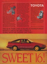 1985 Toyota Corolla GTS 16 Ad Twin Cam TC-16 Vintage Magazine Advertisement Red