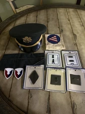 VTG US ARMY Vietnam Era  Officer Hat SZ 7 3/8 plus extras