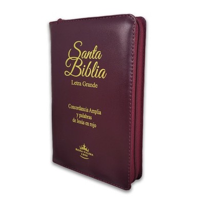 Biblia Letra Grande con Cierre y Concordancia Amplia RV1960 imit vino con indice