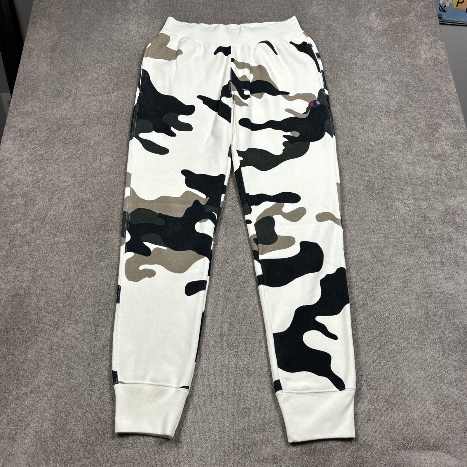 Champion Joggers Mens Medium White Camo C Logo Reverse Weave Sweatpants