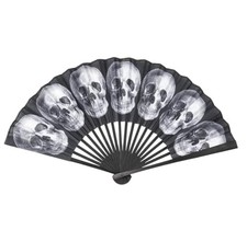 kreepsville 666 Anatomical Skull Gothic Folding Fabric Hand Fan
