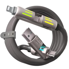 240W 4 in 1 USB C Cable 4FT PD 5A Fast Charge LED Multi Device iPhone Samsung PC